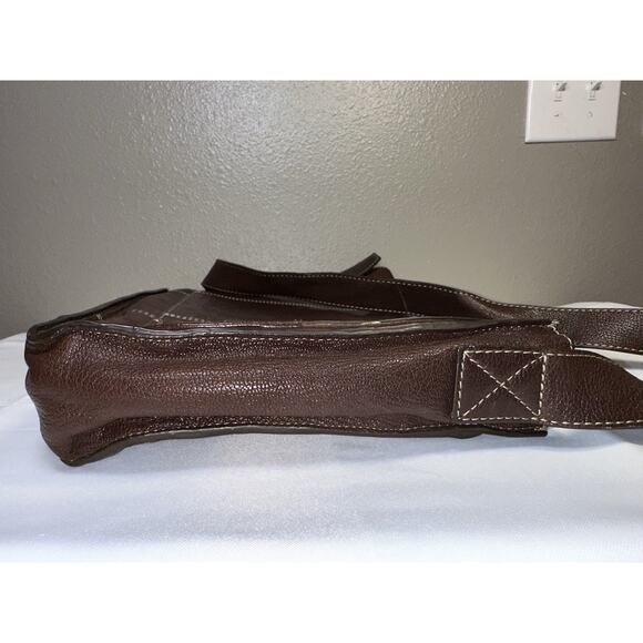 Cole Haan Brown Leather Briefcase Laptop Computer Bag - Picture 5 of 14